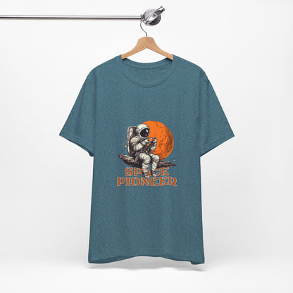 Space Pioneer Astronaut Tee, Cosmic Shirt, Gift for Astro Lovers, Unisex Graphic Tee, Sci-Fi T-Shirt, Casual Spacewear