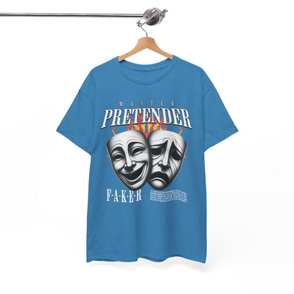 Theatrical Masks Unisex Heavy Cotton Tee, Perfect for Drama Lovers, Gift for Actors, Casual Wear, Theatre Fan Apparel
