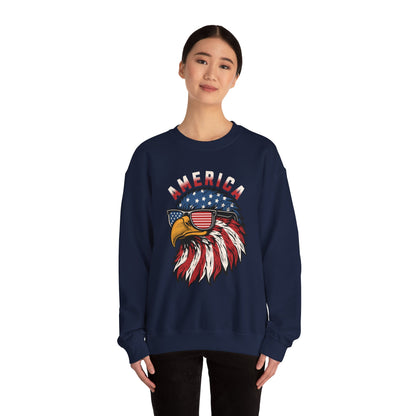 Patriotic Eagle Crewneck Sweatshirt, America Sweatshirt, Unisex Pullover, 4th of July Shirt, Eagle Graphic Sweatshirt