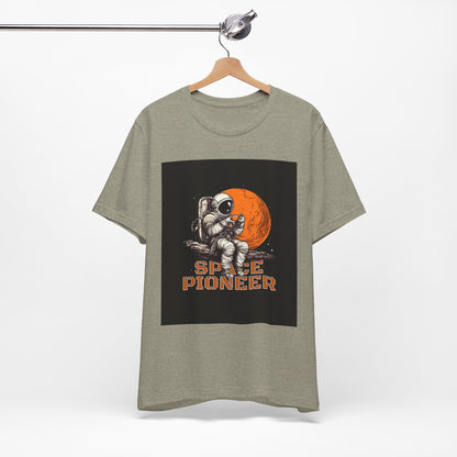 Space Pioneer Unisex Tee - Astronaut Graphic Shirt, Cool Space Themed Gift, Sci-Fi Lover Apparel, Casual Wear, Cosmic Adventure