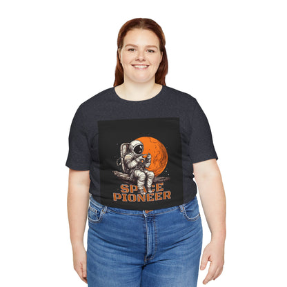 Space Pioneer Unisex Tee - Astronaut Graphic Shirt, Cool Space Themed Gift, Sci-Fi Lover Apparel, Casual Wear, Cosmic Adventure