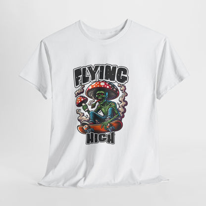 Flying High Unisex Cotton Tee, Psychedelic Shirt, Casual Wear, Gift for Stoners, Retro Fashion, Fun Graphic T-Shirt