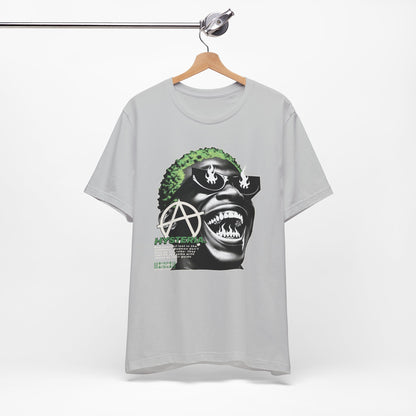 Bold Graphic Tee, Edgy Streetwear Shirt, Urban Casual Wear, Unisex Fashion Top, Gift for Music Lovers, Distinctive Artwork Tee