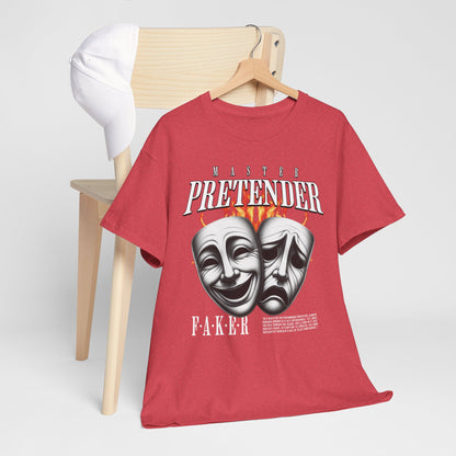 Theatrical Masks Unisex Heavy Cotton Tee, Perfect for Drama Lovers, Gift for Actors, Casual Wear, Theatre Fan Apparel