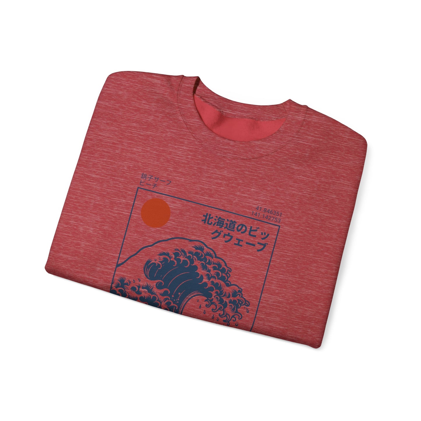 Japanese Wave Crewneck Sweatshirt, Cozy Sweatshirt, Unisex Apparel, Gift for Him/Her, Autumn/Winter Fashion