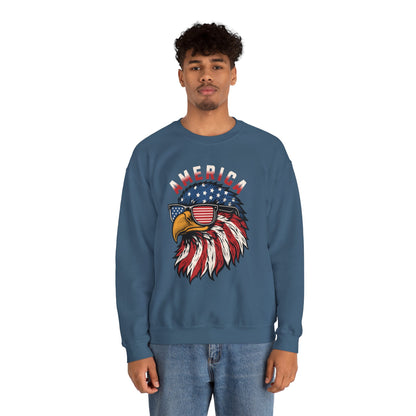 Patriotic Eagle Crewneck Sweatshirt, America Sweatshirt, Unisex Pullover, 4th of July Shirt, Eagle Graphic Sweatshirt