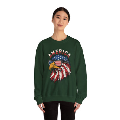 Patriotic Eagle Crewneck Sweatshirt, America Sweatshirt, Unisex Pullover, 4th of July Shirt, Eagle Graphic Sweatshirt