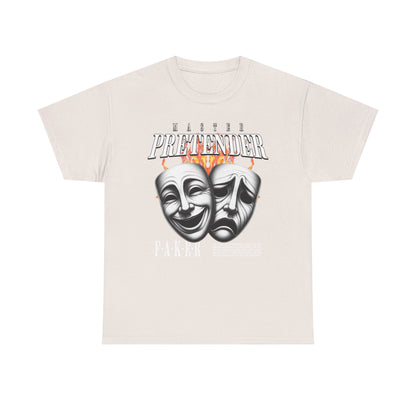 Theatrical Masks Unisex Heavy Cotton Tee, Perfect for Drama Lovers, Gift for Actors, Casual Wear, Theatre Fan Apparel