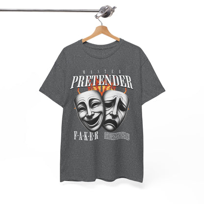 Theatrical Masks Unisex Heavy Cotton Tee, Perfect for Drama Lovers, Gift for Actors, Casual Wear, Theatre Fan Apparel