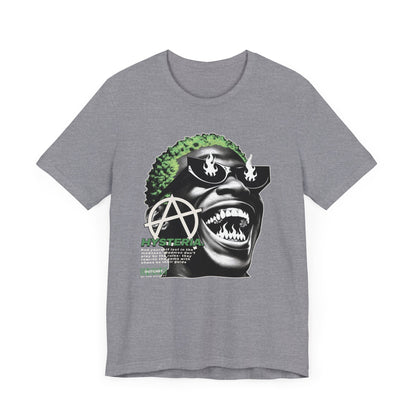 Bold Graphic Tee, Edgy Streetwear Shirt, Urban Casual Wear, Unisex Fashion Top, Gift for Music Lovers, Distinctive Artwork Tee
