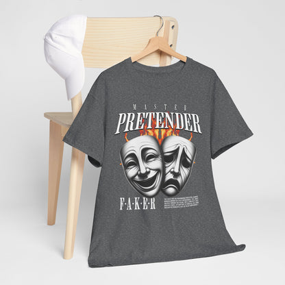 Theatrical Masks Unisex Heavy Cotton Tee, Perfect for Drama Lovers, Gift for Actors, Casual Wear, Theatre Fan Apparel