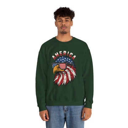 Patriotic Eagle Crewneck Sweatshirt, America Sweatshirt, Unisex Pullover, 4th of July Shirt, Eagle Graphic Sweatshirt
