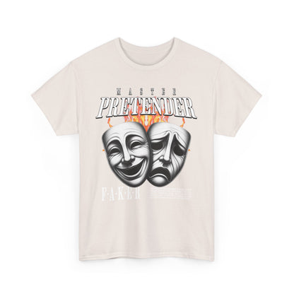 Theatrical Masks Unisex Heavy Cotton Tee, Perfect for Drama Lovers, Gift for Actors, Casual Wear, Theatre Fan Apparel