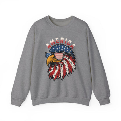 Patriotic Eagle Crewneck Sweatshirt, America Sweatshirt, Unisex Pullover, 4th of July Shirt, Eagle Graphic Sweatshirt