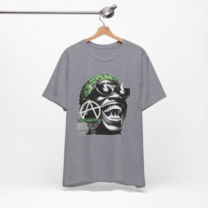 Bold Graphic Tee, Edgy Streetwear Shirt, Urban Casual Wear, Unisex Fashion Top, Gift for Music Lovers, Distinctive Artwork Tee