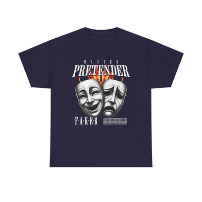 Theatrical Masks Unisex Heavy Cotton Tee, Perfect for Drama Lovers, Gift for Actors, Casual Wear, Theatre Fan Apparel