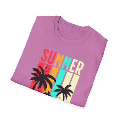 Summer Vibes Unisex T-Shirt, Beach Party Shirt, Casual Wear, Gift for Friends, Vacation Outfit, Coaster Inspired Design