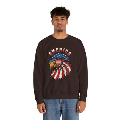Patriotic Eagle Crewneck Sweatshirt, America Sweatshirt, Unisex Pullover, 4th of July Shirt, Eagle Graphic Sweatshirt