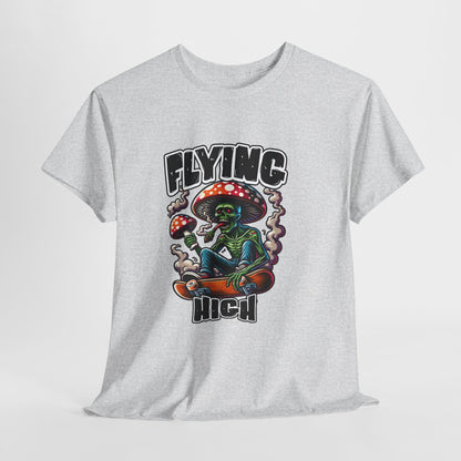 Flying High Unisex Cotton Tee, Psychedelic Shirt, Casual Wear, Gift for Stoners, Retro Fashion, Fun Graphic T-Shirt