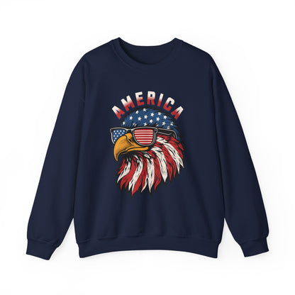 Patriotic Eagle Crewneck Sweatshirt, America Sweatshirt, Unisex Pullover, 4th of July Shirt, Eagle Graphic Sweatshirt