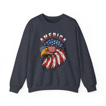 Patriotic Eagle Crewneck Sweatshirt, America Sweatshirt, Unisex Pullover, 4th of July Shirt, Eagle Graphic Sweatshirt