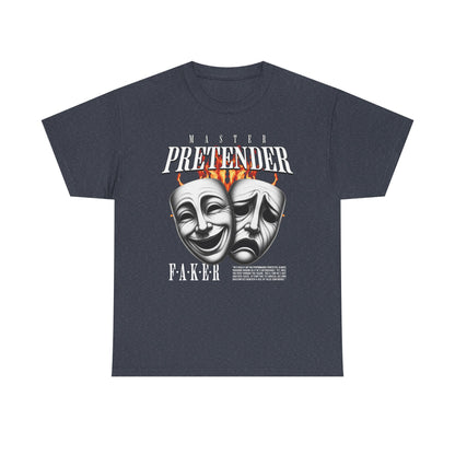 Theatrical Masks Unisex Heavy Cotton Tee, Perfect for Drama Lovers, Gift for Actors, Casual Wear, Theatre Fan Apparel