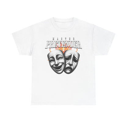 Theatrical Masks Unisex Heavy Cotton Tee, Perfect for Drama Lovers, Gift for Actors, Casual Wear, Theatre Fan Apparel