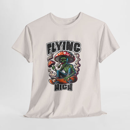 Flying High Unisex Cotton Tee, Psychedelic Shirt, Casual Wear, Gift for Stoners, Retro Fashion, Fun Graphic T-Shirt