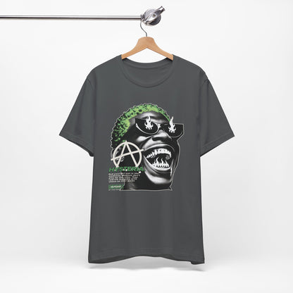 Bold Graphic Tee, Edgy Streetwear Shirt, Urban Casual Wear, Unisex Fashion Top, Gift for Music Lovers, Distinctive Artwork Tee