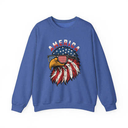 Patriotic Eagle Crewneck Sweatshirt, America Sweatshirt, Unisex Pullover, 4th of July Shirt, Eagle Graphic Sweatshirt