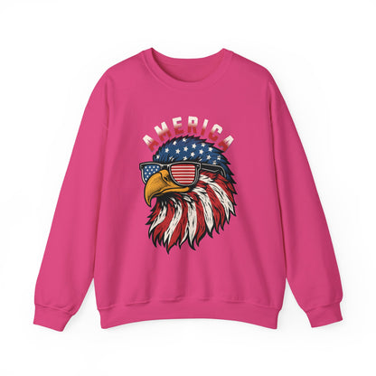 Patriotic Eagle Crewneck Sweatshirt, America Sweatshirt, Unisex Pullover, 4th of July Shirt, Eagle Graphic Sweatshirt