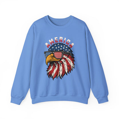 Patriotic Eagle Crewneck Sweatshirt, America Sweatshirt, Unisex Pullover, 4th of July Shirt, Eagle Graphic Sweatshirt