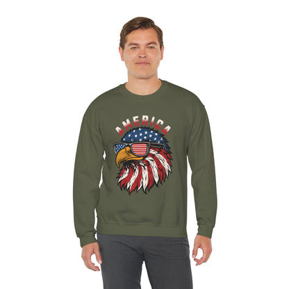 Patriotic Eagle Crewneck Sweatshirt, America Sweatshirt, Unisex Pullover, 4th of July Shirt, Eagle Graphic Sweatshirt