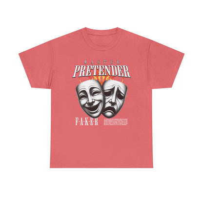 Theatrical Masks Unisex Heavy Cotton Tee, Perfect for Drama Lovers, Gift for Actors, Casual Wear, Theatre Fan Apparel