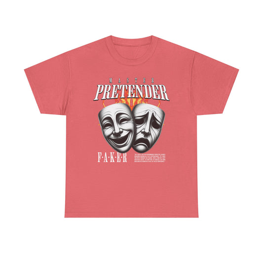 Theatrical Masks Unisex Heavy Cotton Tee, Perfect for Drama Lovers, Gift for Actors, Casual Wear, Theatre Fan Apparel