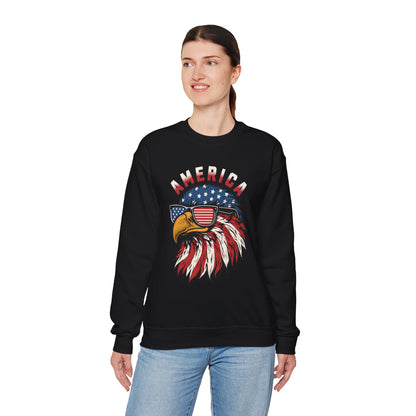 Patriotic Eagle Crewneck Sweatshirt, America Sweatshirt, Unisex Pullover, 4th of July Shirt, Eagle Graphic Sweatshirt