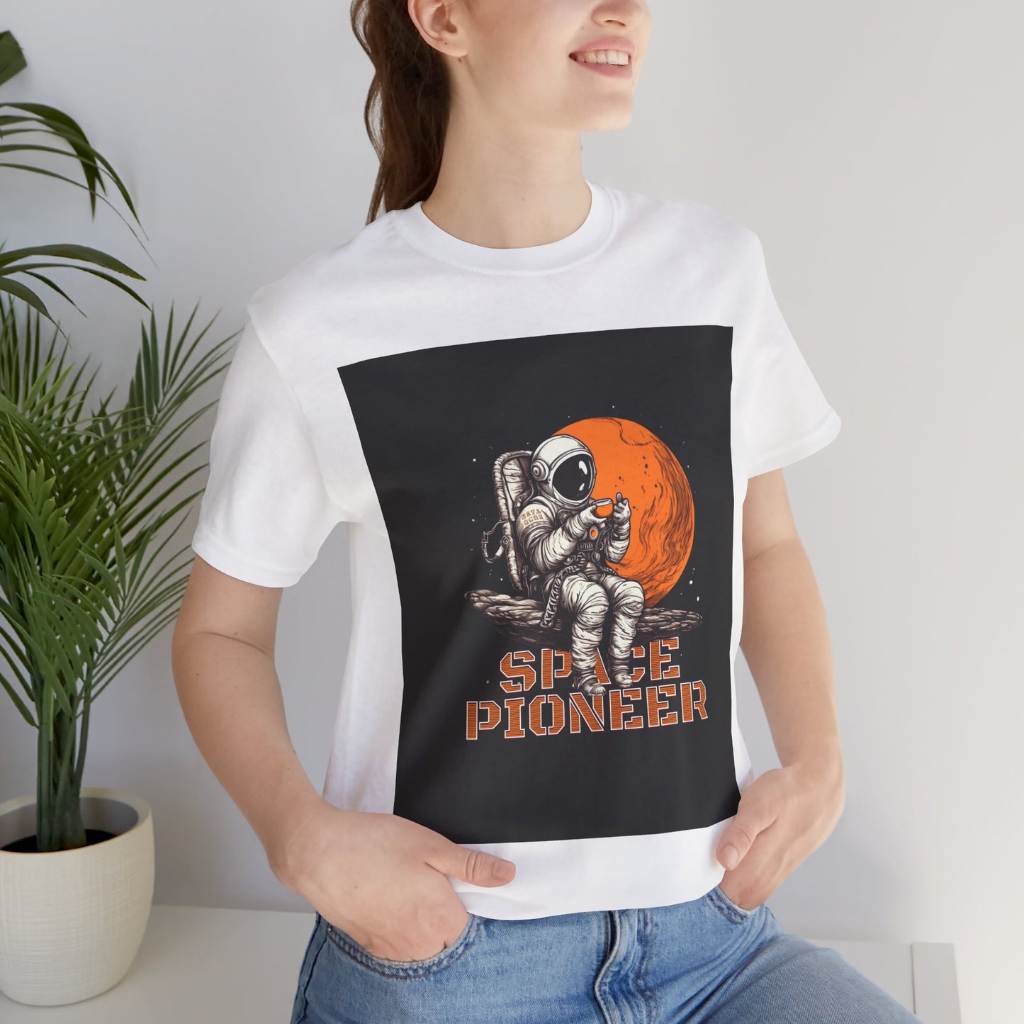 Space Pioneer Unisex Tee - Astronaut Graphic Shirt, Cool Space Themed Gift, Sci-Fi Lover Apparel, Casual Wear, Cosmic Adventure