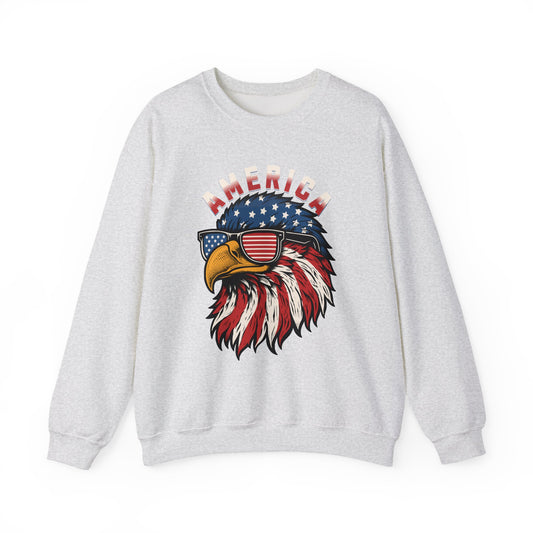 Patriotic Eagle Crewneck Sweatshirt, America Sweatshirt, Unisex Pullover, 4th of July Shirt, Eagle Graphic Sweatshirt