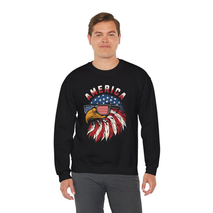 Patriotic Eagle Crewneck Sweatshirt, America Sweatshirt, Unisex Pullover, 4th of July Shirt, Eagle Graphic Sweatshirt