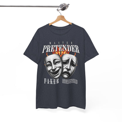 Theatrical Masks Unisex Heavy Cotton Tee, Perfect for Drama Lovers, Gift for Actors, Casual Wear, Theatre Fan Apparel
