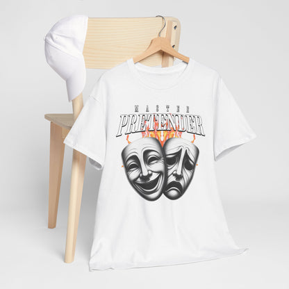 Theatrical Masks Unisex Heavy Cotton Tee, Perfect for Drama Lovers, Gift for Actors, Casual Wear, Theatre Fan Apparel