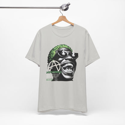 Bold Graphic Tee, Edgy Streetwear Shirt, Urban Casual Wear, Unisex Fashion Top, Gift for Music Lovers, Distinctive Artwork Tee