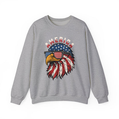 Patriotic Eagle Crewneck Sweatshirt, America Sweatshirt, Unisex Pullover, 4th of July Shirt, Eagle Graphic Sweatshirt