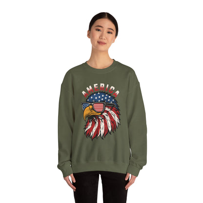 Patriotic Eagle Crewneck Sweatshirt, America Sweatshirt, Unisex Pullover, 4th of July Shirt, Eagle Graphic Sweatshirt
