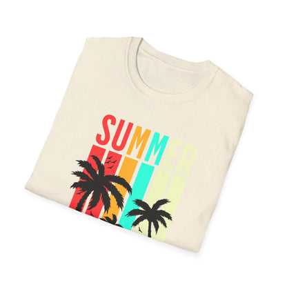 Summer Vibes Unisex T-Shirt, Beach Party Shirt, Casual Wear, Gift for Friends, Vacation Outfit, Coaster Inspired Design