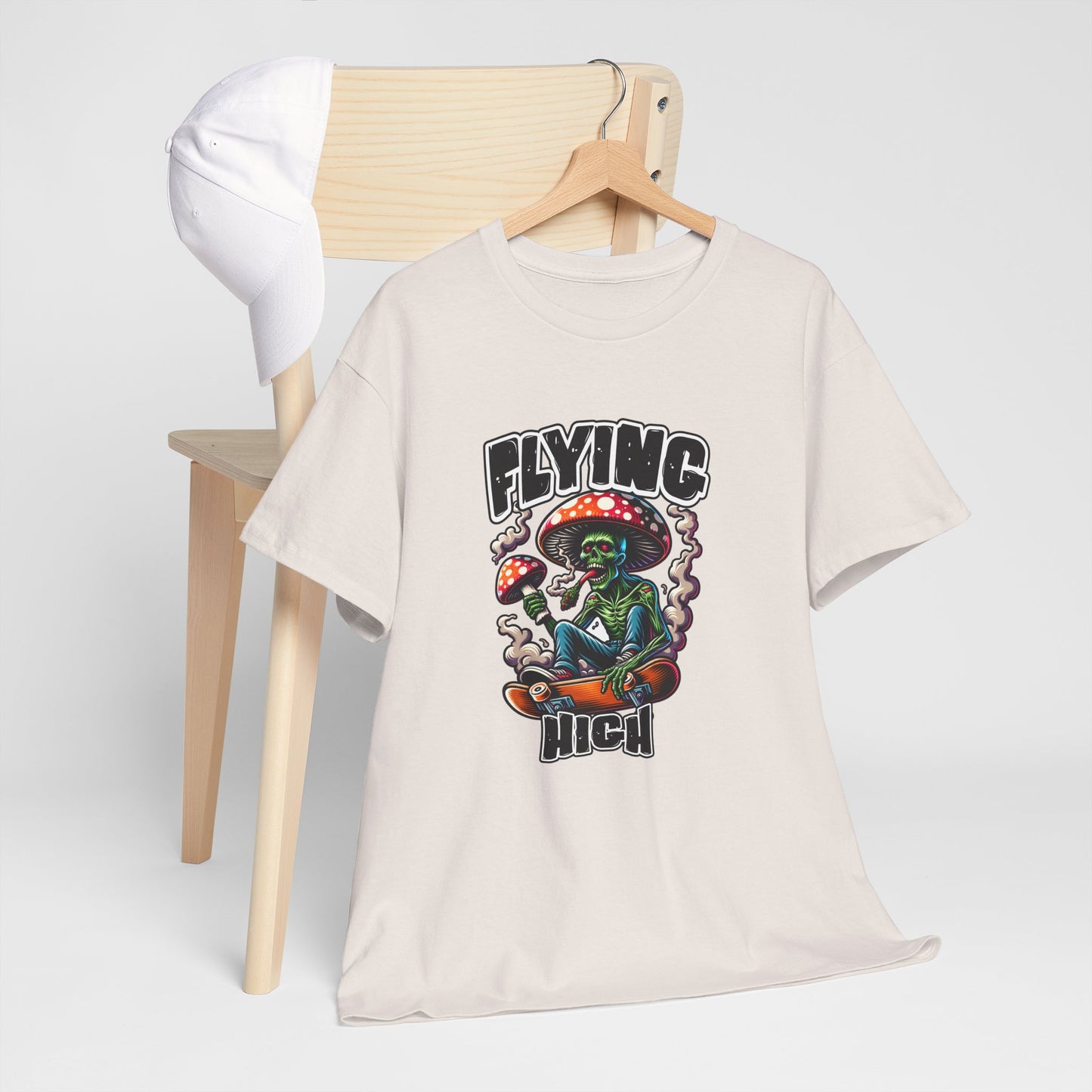 Flying High Unisex Cotton Tee, Psychedelic Shirt, Casual Wear, Gift for Stoners, Retro Fashion, Fun Graphic T-Shirt