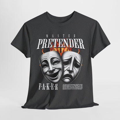 Theatrical Masks Unisex Heavy Cotton Tee, Perfect for Drama Lovers, Gift for Actors, Casual Wear, Theatre Fan Apparel