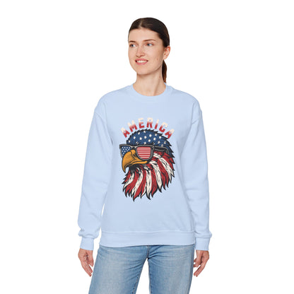 Patriotic Eagle Crewneck Sweatshirt, America Sweatshirt, Unisex Pullover, 4th of July Shirt, Eagle Graphic Sweatshirt