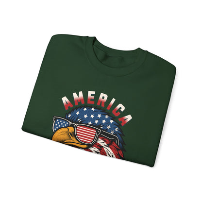 Patriotic Eagle Crewneck Sweatshirt, America Sweatshirt, Unisex Pullover, 4th of July Shirt, Eagle Graphic Sweatshirt