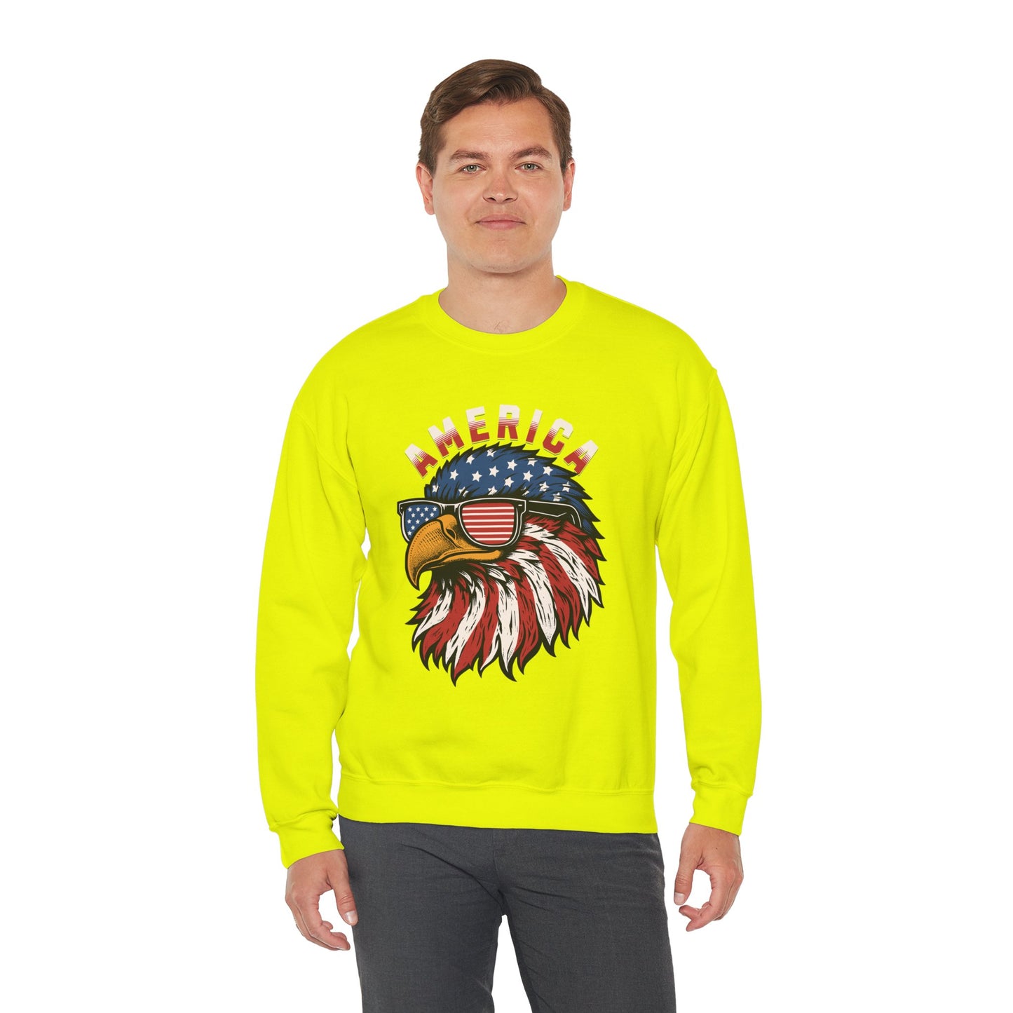 Patriotic Eagle Crewneck Sweatshirt, America Sweatshirt, Unisex Pullover, 4th of July Shirt, Eagle Graphic Sweatshirt
